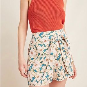Anthropologie Floral Shorts with tie front